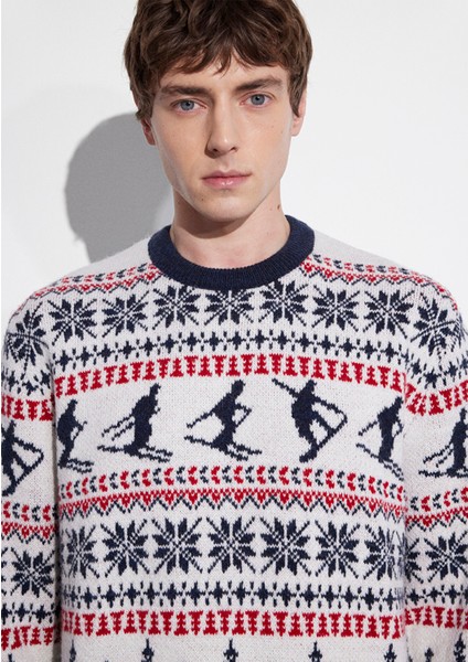 Yılbaşı Temalı Ekru Kazak 0710401-70057