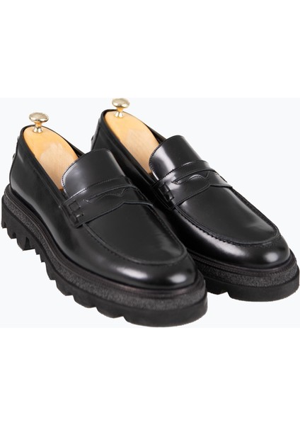 Erkek Loafer Ayakkabı Hakiki Deri Yüksek Eva Rahat Taban Siyah Açma fiyatları
