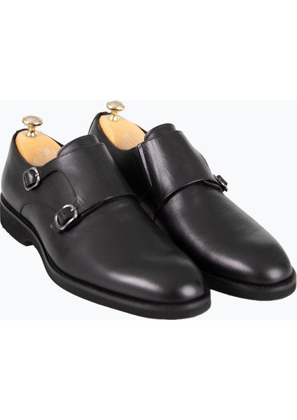 Erkek Klasik Ayakkabı Çift Tokalı Hakiki Deri Eva Taban Siyah fiyatları