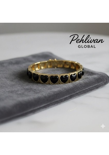 Aşkın Ritmi Çelik & Mineli Kalp Bileklik