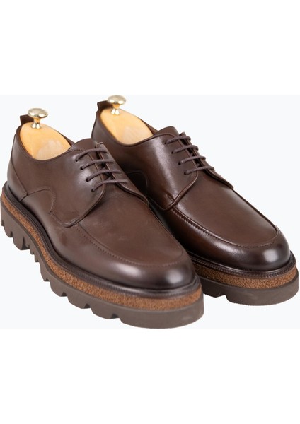 Erkek Bağcıklı Eva Taban Deri Ayakkabı Kahverengi fiyatları