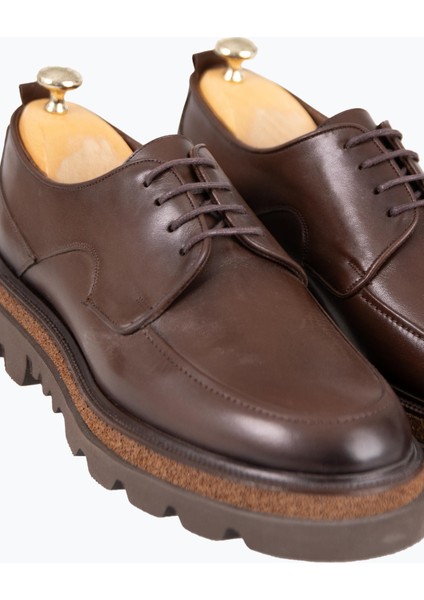 Erkek Bağcıklı Eva Taban Deri Ayakkabı Kahverengi modelleri