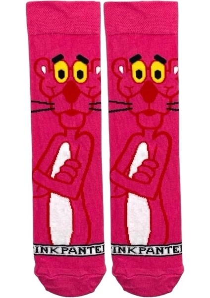 Pembe Panter Fuşya Soket Çorap