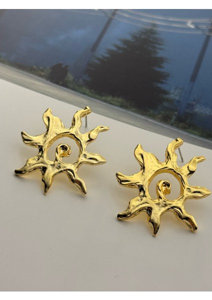 Spiral Güneş Altın Kaplama Küpe fiyatları