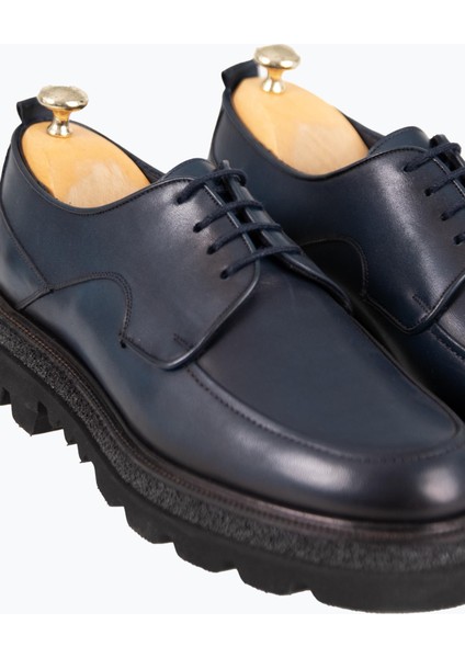 Erkek Bağcıklı Eva Taban Deri Ayakkabı Lacivert modelleri