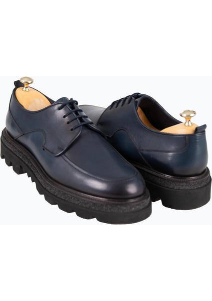 Erkek Bağcıklı Eva Taban Deri Ayakkabı Lacivert fırsatları