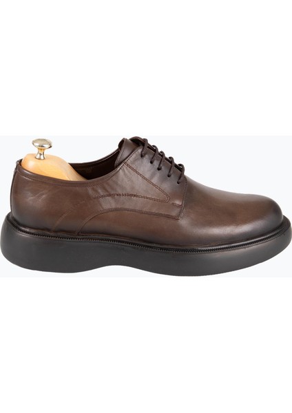 Bağcıklı Yüksek Taban Ayakkabı Kahverengi