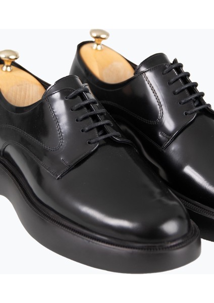 Bağcıklı Yüksek Taban Ayakkabı Siyah Açma modelleri