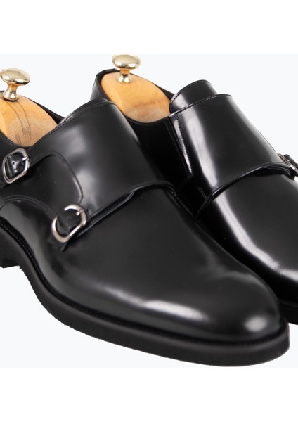 Erkek Klasik Ayakkabı Çift Tokalı Hakiki Deri Eva Taban Siyah Açma modelleri