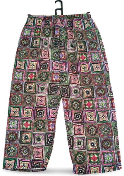 Ithal Viskon Geniş Paça Şık Etnik Otantik Desenli Pantolon - Royaleks - Desen1