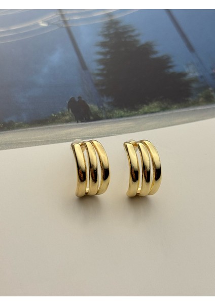 3'lü Küpe Seti Altın Kaplama Küpe Seti Fiyonk-Çiçek-Halka Küpe Seti modelleri