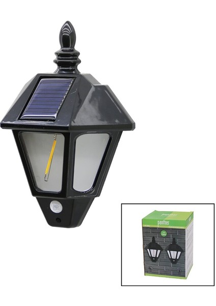 2 Pcs Solar - Güneş Enerjili Duvar Lambası Cob LED Sensörlü= 3 Mod Fonksiyon Bahçe-Balkon-Sokak PT-2981 (5358)