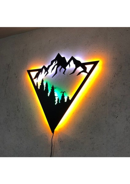 Geometric Mountain - LED Işıklı Duvar Dekorasyonu