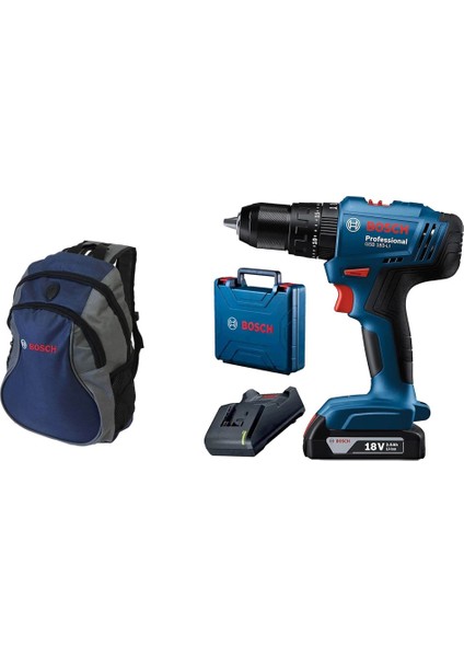 Gsb 183-LI 2 Ah Tek Akülü Vidalama Darbeli Matkap + Mavi Sırt Çantası