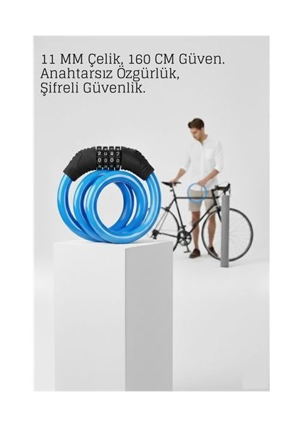 Şifreli Bisiklet Kilidi Scooter Motosiklet Kilidi - Anahtarsız Güvenlik Çelik Kablo