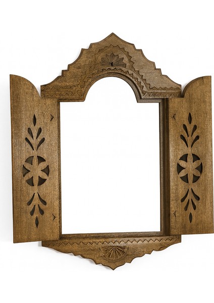 El Oyması Desenli Ahşap Kapaklı Duvar Aynası fiyatları