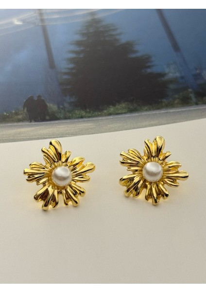 3'lü Küpe Seti Altın Kaplama Küpe Seti 3'lü Halka-Incili Çiçek-Sallantılı Küpe Seti fırsatları