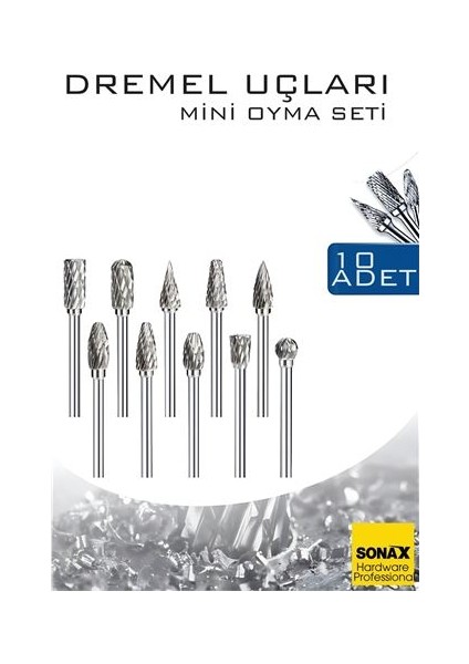 Dremel Uyumlu Mini Oyma Gravür Uç Seti – 10'lu Tungsten Karbür, Ahşap/metal/plastik Için
