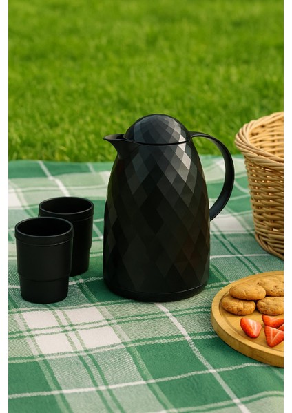 1 Lt Akrilik Siyah Çay Termosu 12 Saat Sıcak 24 Saat Soğuk fiyatları