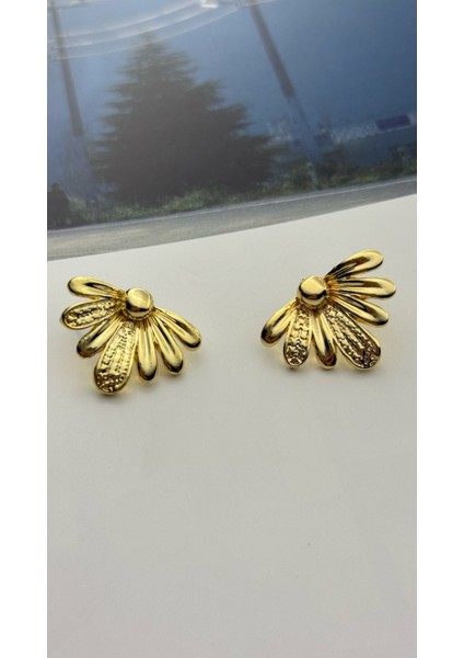 Çiçek Küpe Altın Kaplama Küpe Kararmaz Kutulu