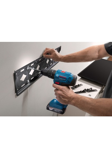 Gsb 183-LI 2 Ah Tek Akülü Darbeli Matkap + 103 Parça Matkap ve Vidalama Ucu Seti + Mavi Sırt Çantası