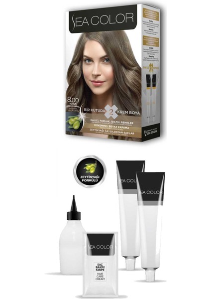 2 Tüp Krem Saç Boyası Seti Yoğun Açık Kumral No:8.00 fiyatları