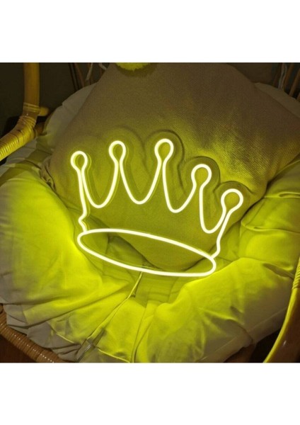 Kral Kraliçe Tacı Neon LED Duvar Aydınlatma