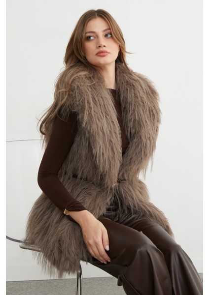 Kemer Detaylı Suni Kürk Yelek fiyatları