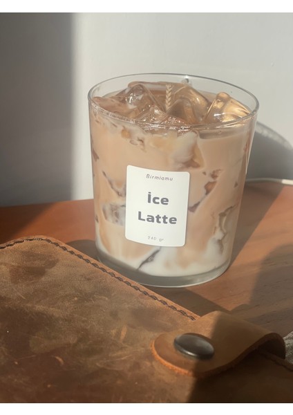 Kahve Kokulu Ice Latte Mum – Gerçek Kahve Görünümlü El Yapımı Dekoratif Soya Mum modelleri