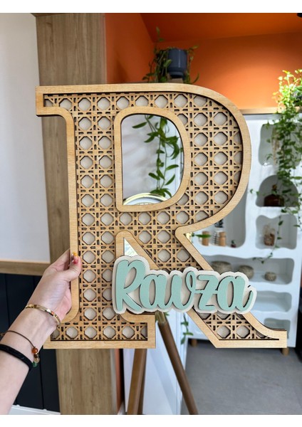 Kişiye Özel Ahşap Hazeran Desen Büyük Harf Isimli Kapı Süsü – Bebek Odası Hastane Süsü indirimleri