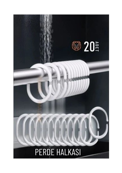 Bfs Banyo Perde Halkası 20'li Set – Dayanıklı, Kolay Takılan, Şık Tasarım
