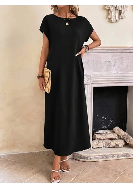 Kadın Uzun Kollu Yakası Açık Viskon Elbise fiyatları