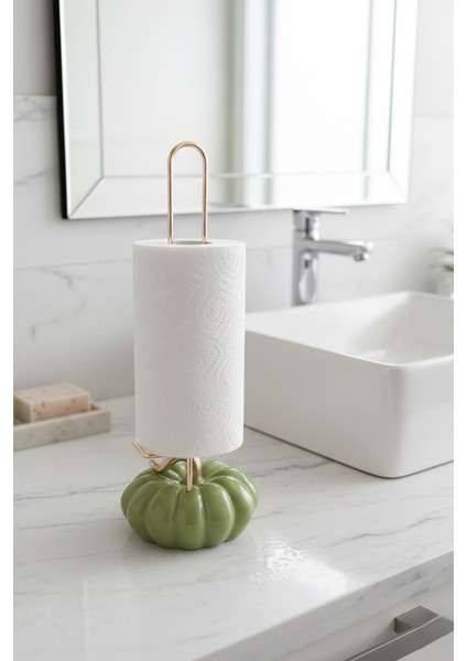 Dekoratif Yeşil Kabaklı Havluluk 34X12 cm (5314)