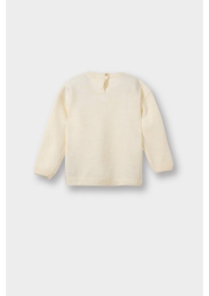 Kız Bebek Bisiklet Yaka Çiçekli Triko Kazak F2632A525WN modelleri