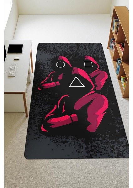 Parlak Kadife Kumaş Dijital Baskı Dot Kaymaz Tabanlı Çocuk ve Genç Odası Halısı H0533