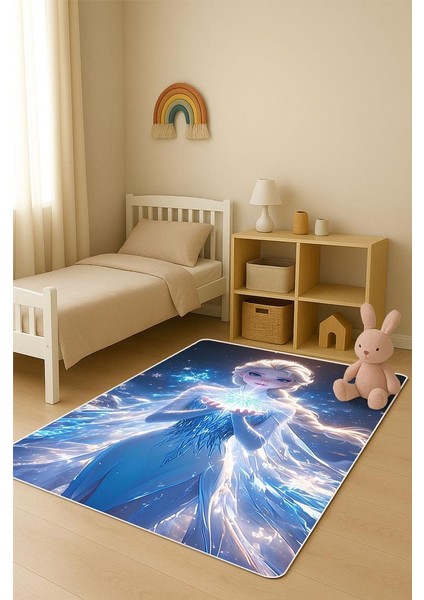 Parlak Kadife Kumaş Dijital Baskı Dot Kaymaz Tabanlı Çocuk ve Genç Odası Halısı H0977