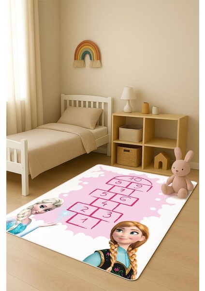 Parlak Kadife Kumaş Dijital Baskı Dot Kaymaz Tabanlı Çocuk ve Genç Odası Halısı H0979