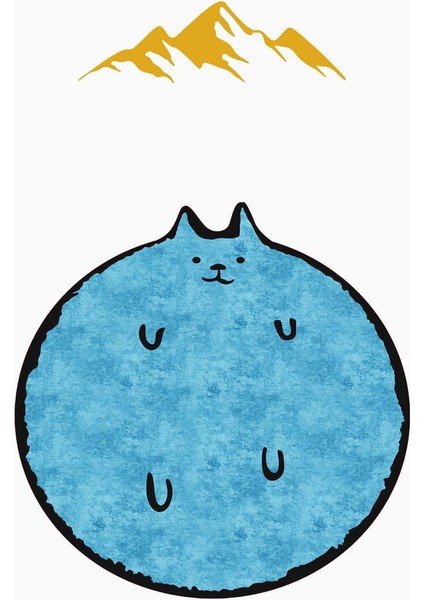 Kedi Desenli Yuvarlak Dijital Baskı Kaymaz Tabanlı Halı H0395 modelleri