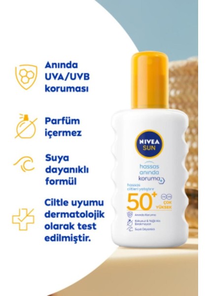 Sun hassas ciltler için SPF 50+ yüksek koruma sağlayan 200 ml güneş kremi, UVA/UVB filtreli modelleri