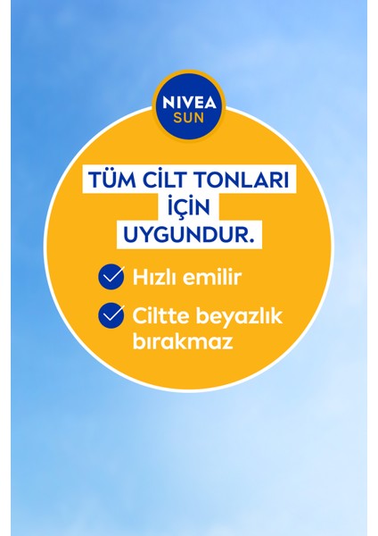 Sun hassas ciltler için SPF 50+ yüksek koruma sağlayan 200 ml güneş kremi, UVA/UVB filtreli