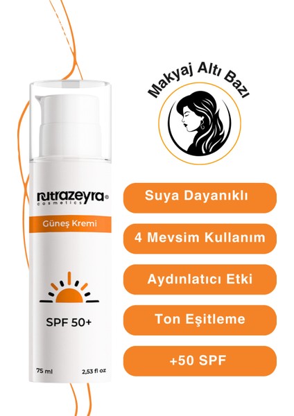 leke karşıtı, SPF 50 yüksek korumalı, suya dayanıklı yüz ve vücut güneş kremi 75 ml fırsatları