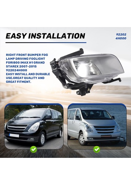 Sağ Ön Tampon Sis Lambası Hyundai Için Sis Lambası Sürüşü I800 Imax H1 Grand Starex 2007-2015 922024H000 (Yurt Dışından) modelleri