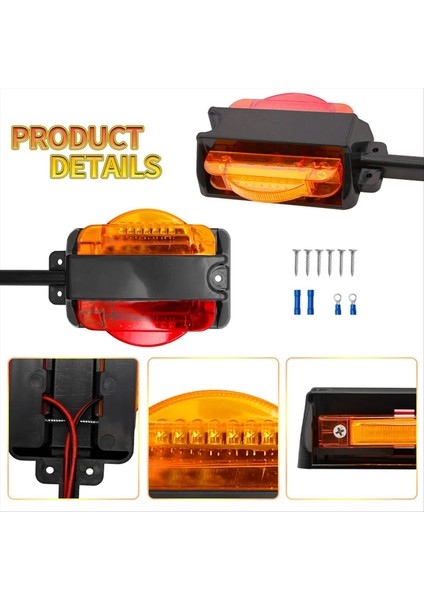 LED Boşluk Römorku Çamurluk Işıkları Römorku Işık Montajı Amber Ön Kırmızı Arka Işaret Işıkları Dönüş Sinyal Işıkları (Yurt Dışından) modelleri