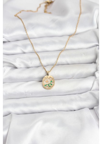 316L Çelik Zincir Papatya Figürlü Kadın Kolye fiyatları