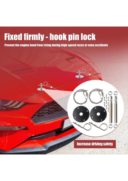 Kaput Kilitli Araba Yarışı Kaput Pimi Kilit Paslanmaz Çelik Hızlı Bırakma Bonnet Kilit Klip Kiti Universals Modifiye Aksesuarlar (Yurt Dışından) modelleri