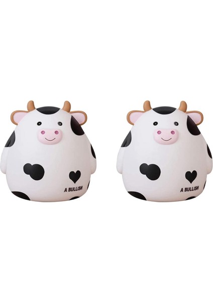 2x Kumbara,erkekler ve Kızlar Için Şırin Inek Para Bankası,çocuk Kırılmaz Para Bankası,çocuklar Için En Iyi Doğum Günü,beyaz (Yurt Dışından)