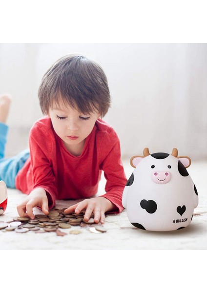 2x Kumbara,erkekler ve Kızlar Için Şırin Inek Para Bankası,çocuk Kırılmaz Para Bankası,çocuklar Için En Iyi Doğum Günü,beyaz (Yurt Dışından) modelleri