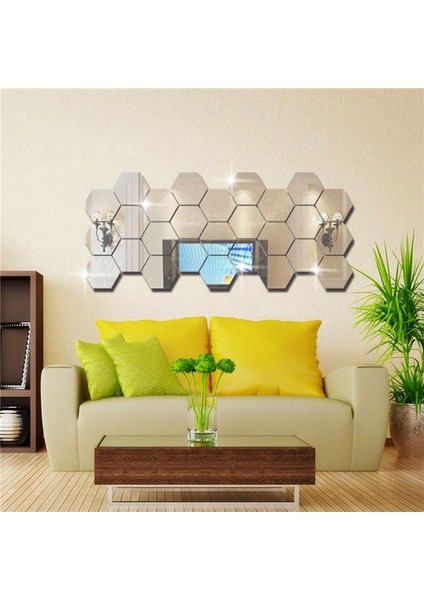 24X Ayna Duvar Çıkartmaları Yatak Odası Oturma Odası Ayrılabilir Su Geçirmez Kendinden Yapışkanlı Dıy Duvar Çıkartmaları Duvar Dekorasyonu (Gümüş) (Yurt Dışından) modelleri