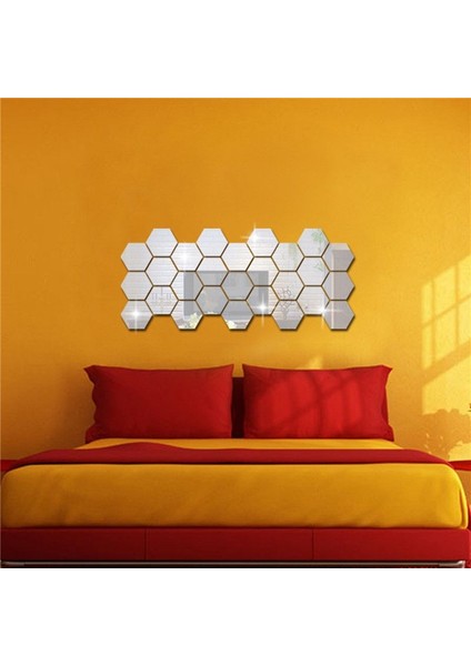 24X Ayna Duvar Çıkartmaları Yatak Odası Oturma Odası Ayrılabilir Su Geçirmez Kendinden Yapışkanlı Dıy Duvar Çıkartmaları Duvar Dekorasyonu (Gümüş) (Yurt Dışından) fırsatları