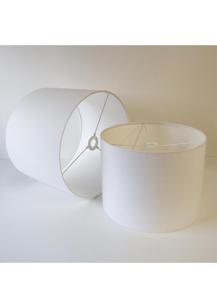 Abajur Teli – Beyaz - 2’li Set 20 cm | E27 Uyumlu Halka + Boş Halka | Abajur & Makrome Avize Tel Iskeleti | Galvanizli 4mm Metal | El Yapımı Abajur ve Makrome Avize Yapımı Için